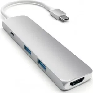 Док-станция Satechi Slim Aluminum Type-C Multi-Port Adapter with Type-C Charging Port Silver (ST-CMAS) Док-станция Satechi Slim Aluminum Type-C Multi-Port Adapter with Type-C Charging Port Silver (ST-CMAS)