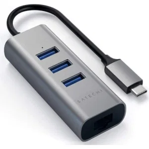 Адаптер Satechi Type-C 2-in-1 USB 3.0 Aluminum 3 Port Hub and Ethernet Port Grey (ST-TC2N1USB31AM) Адаптер Satechi Type-C 2-in-1 USB 3.0 Aluminum 3 Port Hub and Ethernet Port Grey (ST-TC2N1USB31AM)
