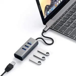 Адаптер Satechi Type-C 2-in-1 USB 3.0 Aluminum 3 Port Hub and Ethernet Port Grey (ST-TC2N1USB31AM) Адаптер Satechi Type-C 2-in-1 USB 3.0 Aluminum 3 Port Hub and Ethernet Port Grey (ST-TC2N1USB31AM)